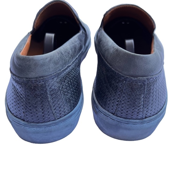 Aquatalia Leather Woven Slip Ons in Navy Size 10 main image 10